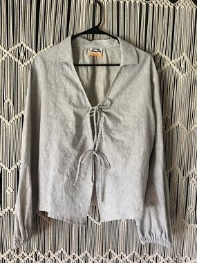 Tie-Front linen style Shirt